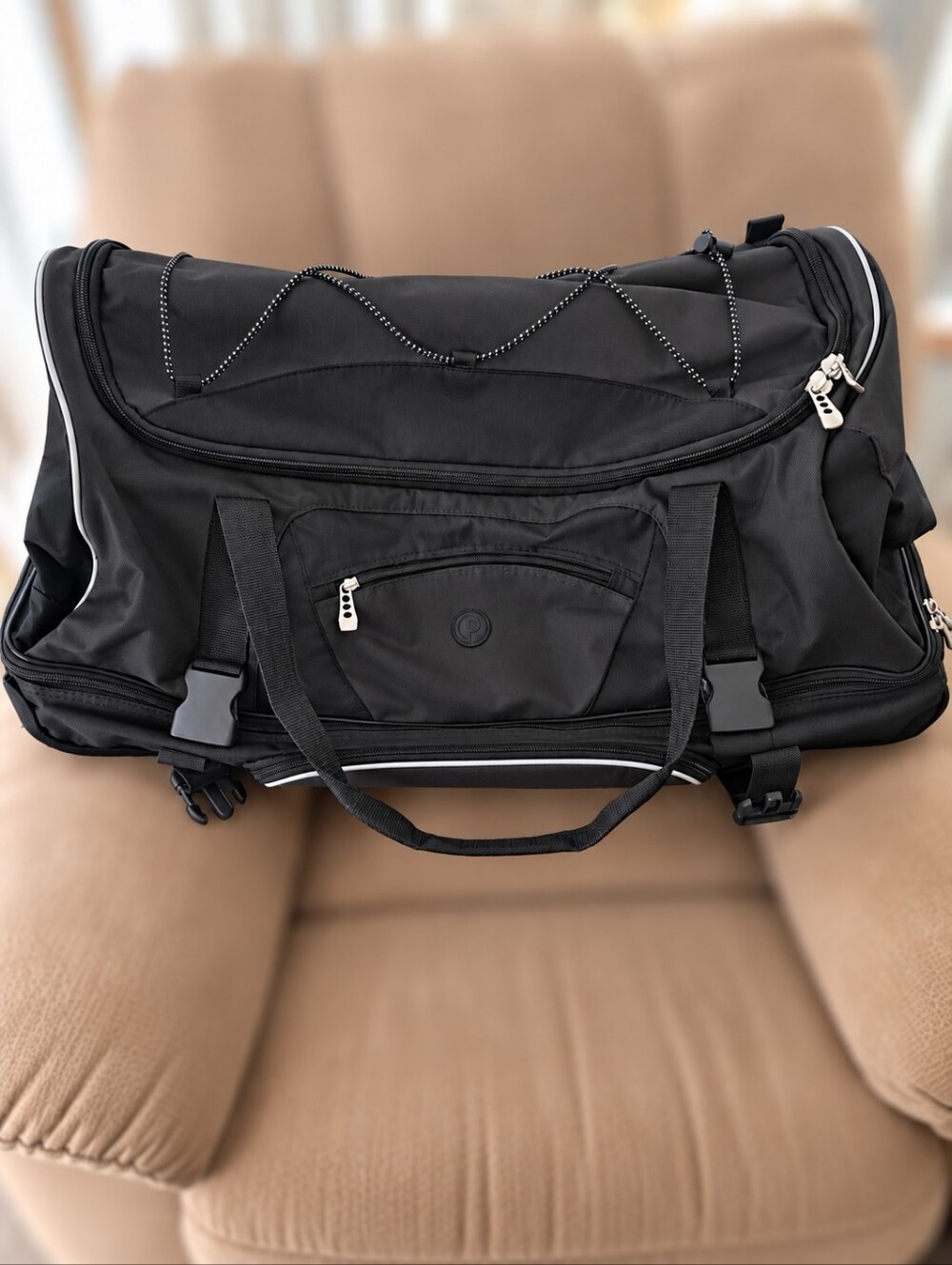 Men's Black/Grey Travel Duffle Bag - Brand